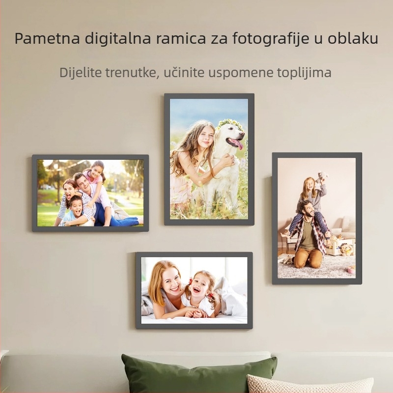 WiFi digitalni okvir za fotografije s dodirnim zaslonom i senzorom gravitacije, rezolucija 1280x800, 32 GB memorije, podrška TF kartici, reprodukcija videa