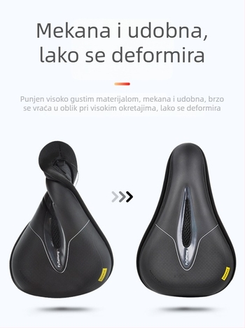 Fu Taihong navlaka za sjedalo bicikla, model ZDT12, PU materijal, visokoelastična pjena, prozračni dizajn, pričvršćivanje gumbom