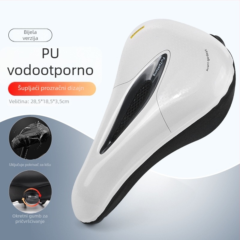 Fu Taihong navlaka za sjedalo bicikla, model ZDT12, PU materijal, visokoelastična pjena, prozračni dizajn, pričvršćivanje gumbom