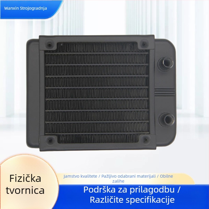 Radiator za vodeno hlađenje – aluminij, 8 toplinskih cijevi, vodeno hlađenje, za PC i motocikle