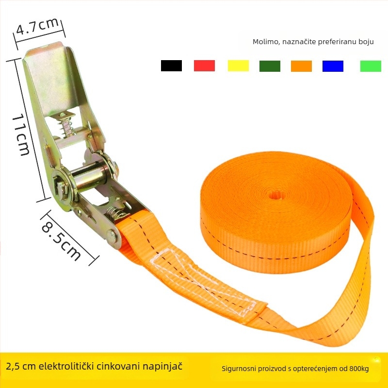 Metalni natezač za poliestersku vezu, model 251225, nosivost 800 kg, neto masa 175 g