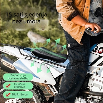 Gel jastuk za motocikl - 3D pčelastična struktura, ljetna izolacija i prozračnost, model 130+232, višeslojna konstrukcija: brzo-sušća mreža, vodootporna pjena, gel visoke elastičnosti, prozračna protivklizna tkanina