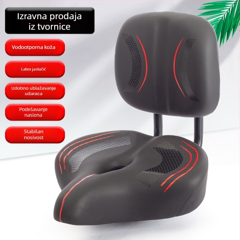 Sjedalo za bicikl s naslonom, konstrukcija od PU-a i karbonske čelika, model LX-602, za električne bicikle