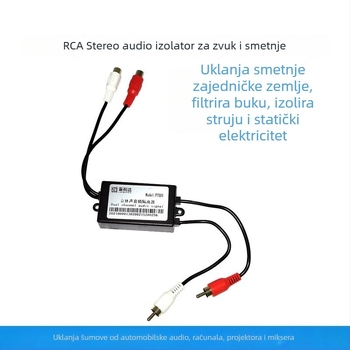 RCA Lotus stereo izolator zvuka s filtrom zajedničke zemlje za smanjenje buke, model GL001b2, adapter kabel, na skladištu, 1 godina jamstva