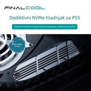 PS5 M.2 NVMe SSD hladnjak, aluminij, 1 toplinska cijev, integrirano hlađenje