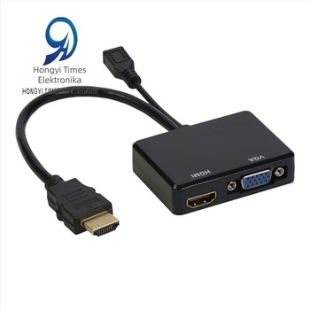 HDMI na HDMI+VGA pretvarač s audio splitterom, 1080P, kabel dužine 22 cm, upravljanje napajanjem, kompatibilan sa svim sustavima