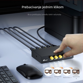 Jinghua USB prekidač za dijeljenje pisača, 4-u-1, ručna postavka, Windows 7 kompatibilan, 1600×1280 rezolucija, daljinsko buđenje, upravljanje napajanjem