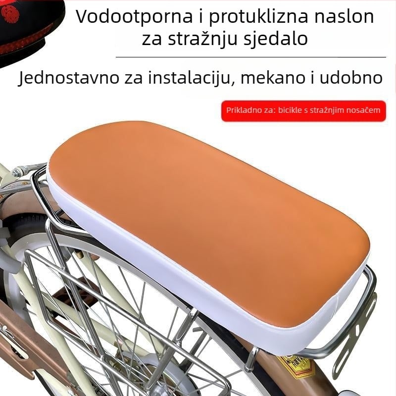 Sjedalo za bicikl — stražnja jastučnica sjedala, PU + pjena (model: Bicycle rear seat cushion; marka: Senowoiry/ji rui; kompatibilnost: obični bicikli)