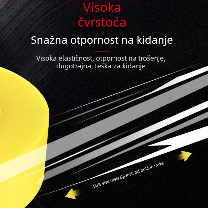 Paketna traka s BOPP podlogom, termično ljepilo, debljina 1,8 mm, visoka viskoznost, temperaturna otpornost -10 do 40 °C