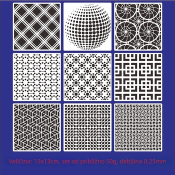 Šablona za crtanje s šupljim geometrijskim oblicima za djecu, PET materijal