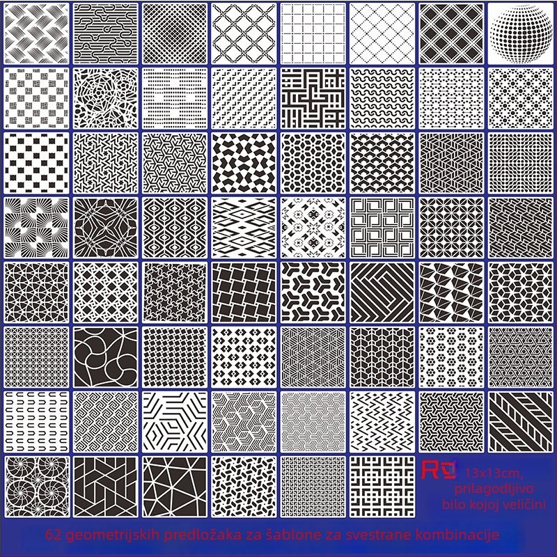Šablona za crtanje s šupljim geometrijskim oblicima za djecu, PET materijal