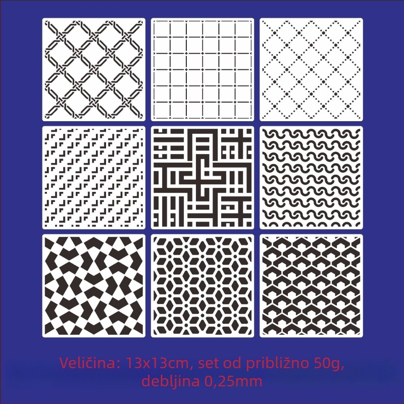 Šablona za crtanje s šupljim geometrijskim oblicima za djecu, PET materijal