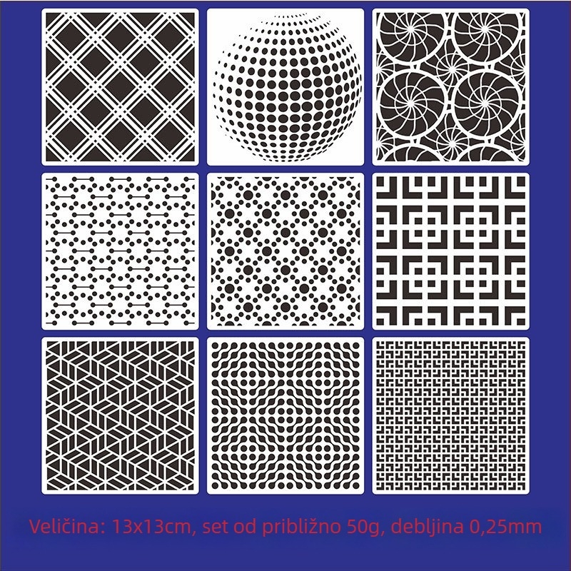 Šablona za crtanje s šupljim geometrijskim oblicima za djecu, PET materijal