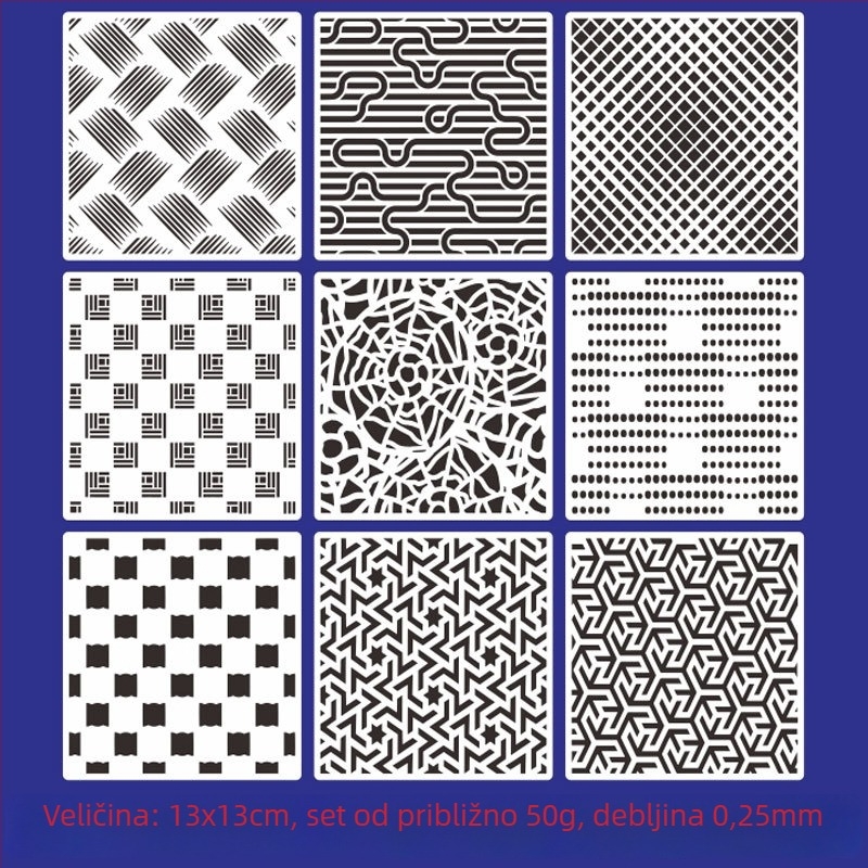 Šablona za crtanje s šupljim geometrijskim oblicima za djecu, PET materijal