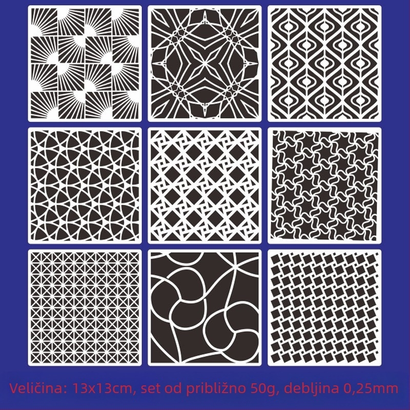 Šablona za crtanje s šupljim geometrijskim oblicima za djecu, PET materijal