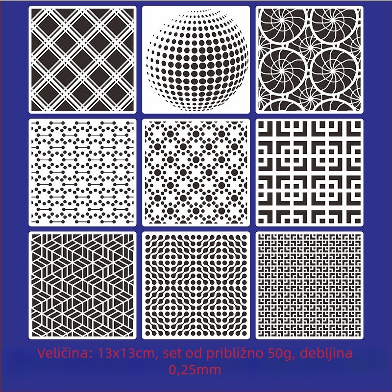 Šablona za crtanje s šupljim geometrijskim oblicima za djecu, PET materijal