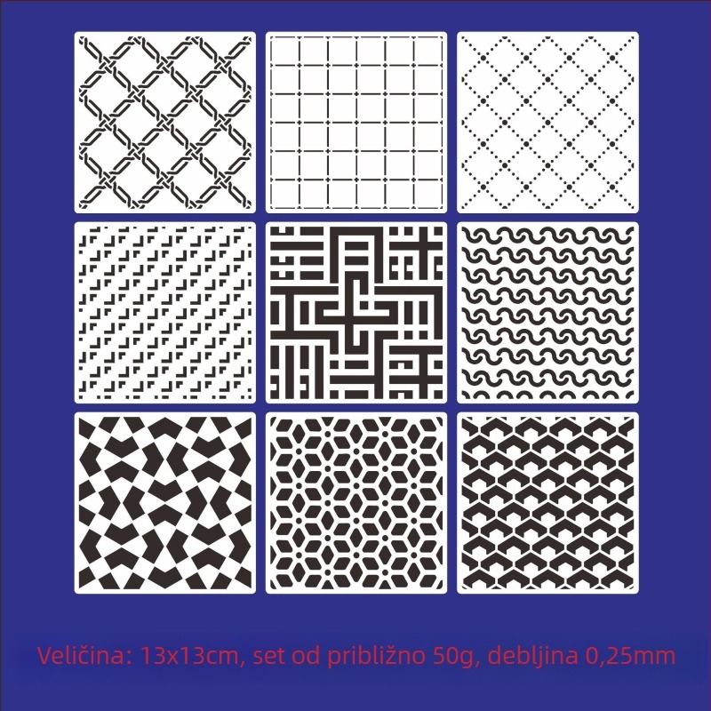 Šablona za crtanje s šupljim geometrijskim oblicima za djecu, PET materijal