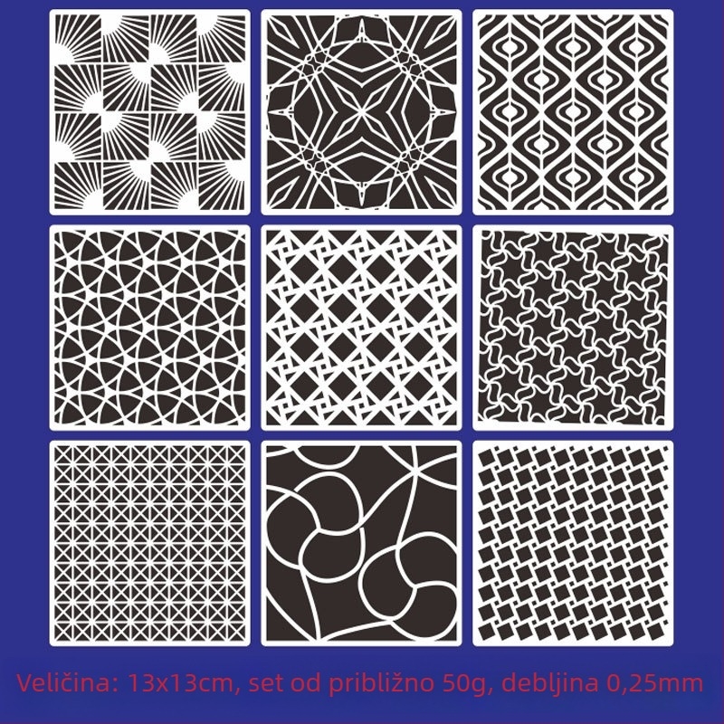 Šablona za crtanje s šupljim geometrijskim oblicima za djecu, PET materijal