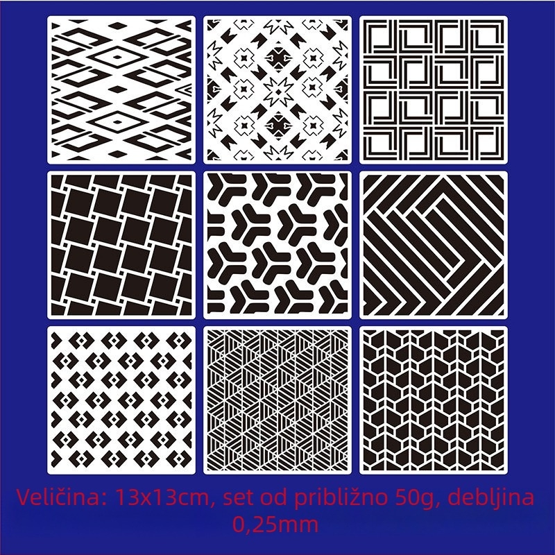 Šablona za crtanje s šupljim geometrijskim oblicima za djecu, PET materijal