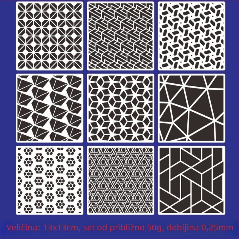 Šablona za crtanje s šupljim geometrijskim oblicima za djecu, PET materijal