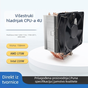CPU hladnjak U9, bakreno-aluminijska konstrukcija, 5 toplinskih cijevi, kompatibilan s LGA115X/1700/1200/AM4/AM5
