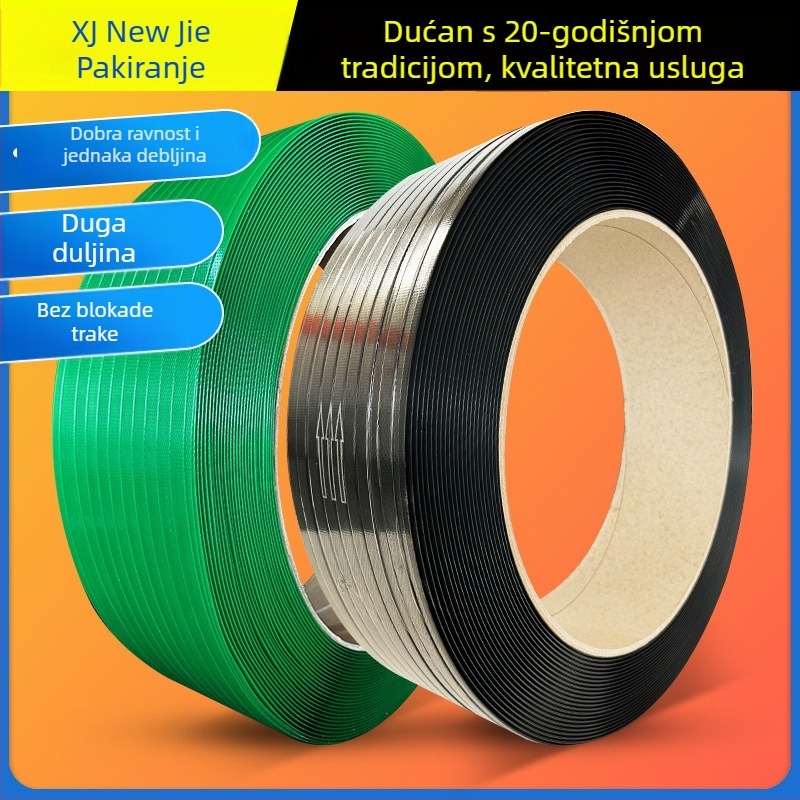 PET plastično-čelični remen za pakiranje, visoka natega 420 kg, rolna Ø400 mm, modeli 1207/1608/1606/1910