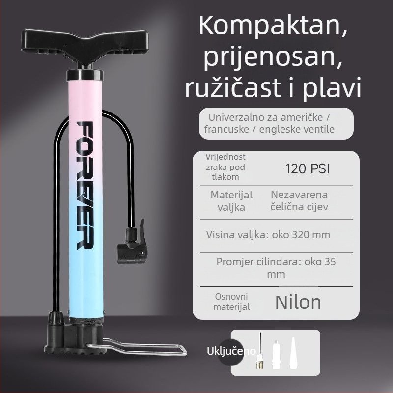 Ručna pumpa za nafukivanje za bicikl i košarku – kućna uporaba, univerzalna kompatibilnost