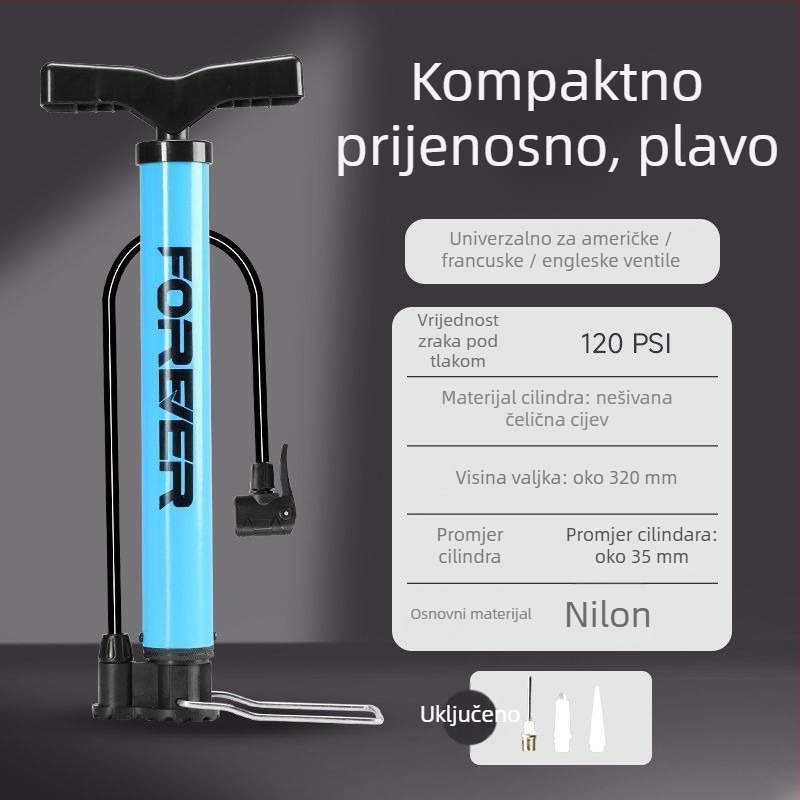 Ručna pumpa za nafukivanje za bicikl i košarku – kućna uporaba, univerzalna kompatibilnost