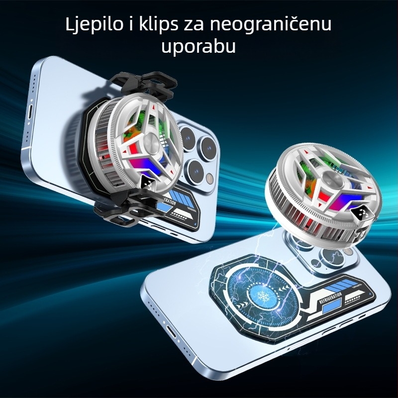 Hladnjak za mobitel s magnetskom NdFeB pločom i dvostrano toplinskom vodljivom trakom, aluminijska legura, 19 g, model J01