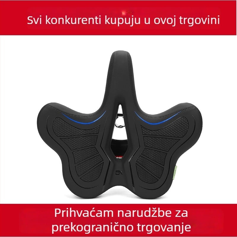 Sjedalo za bicikl SX-0426 — PU kožna površina, jastučić od memorijske pjene visoke gustoće, šine od čelika visokog sadržaja ugljika, za standardne bicikle