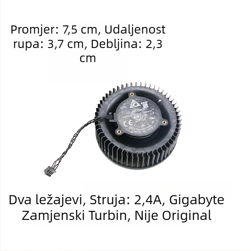 Ventilator za hlađenje grafičke kartice — Turbo model, kompatibilan s GPU-om