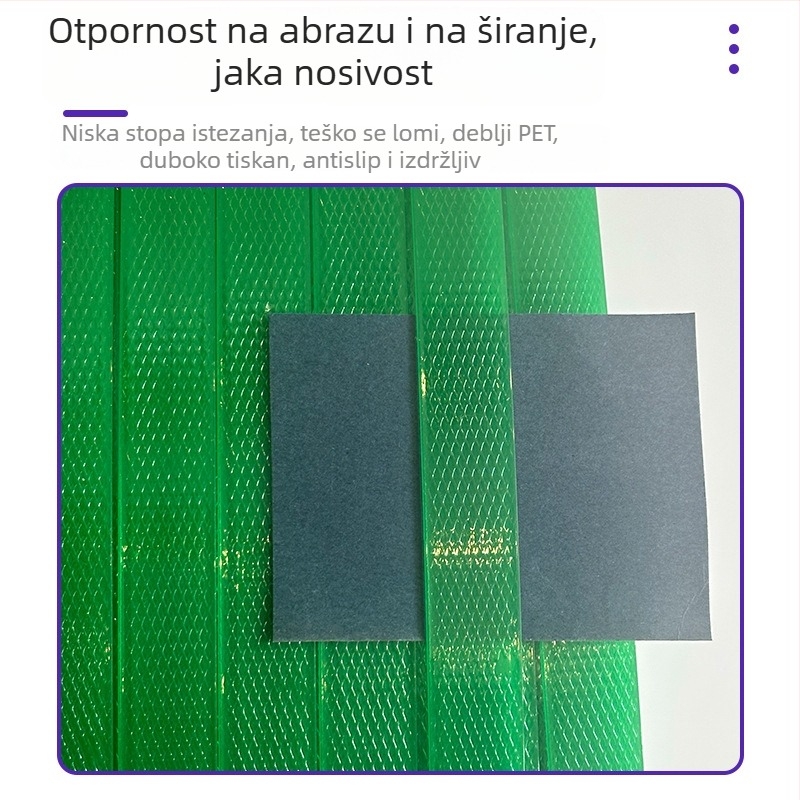 PET plastični remen za pakiranje, debljina 1.2 mm, napetost 420 kg, težina 20 kg, šifra 0133PET