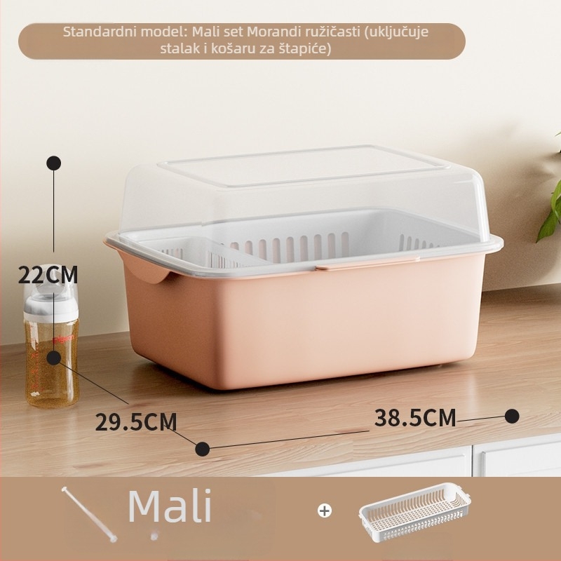 Kutija za pohranu dječjih potrepština s poklopcem, dvostruki sloj za mliječni prah, marka Xiong zhecha, pohrana čistila, kuhinjska organizacija