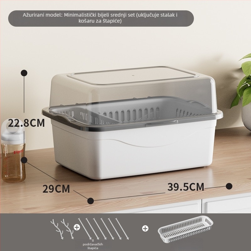 Kutija za pohranu dječjih potrepština s poklopcem, dvostruki sloj za mliječni prah, marka Xiong zhecha, pohrana čistila, kuhinjska organizacija