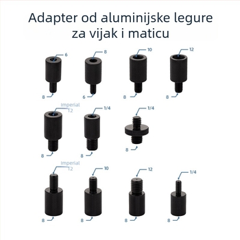 Adapter mrežne glave, promjer 6–8 mm, reduktor od nehrđajućeg čelika, vijak i matica, višenamjenski pribor