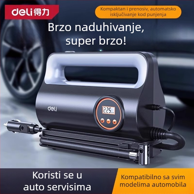 Prenosna električna pumpa za automobil, 12V, 100W, digitalni zaslon, 30 L/min, brzo napuhivanje
