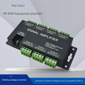 LED Simfonijski pojačivač AP-A10, 5–24V, 6-kanalni, DC utičnica/terminal blok, domet upravljanja 20 m