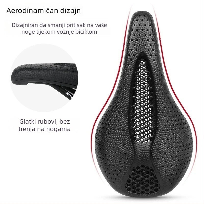 BUCKLOS 3D ispisano sjedalo za bicikl, dimenzije 143–155 mm, prozračna saćasta struktura