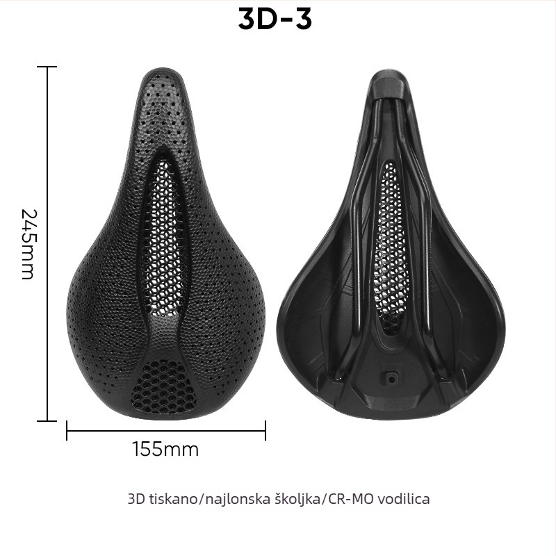 BUCKLOS 3D ispisano sjedalo za bicikl, dimenzije 143–155 mm, prozračna saćasta struktura
