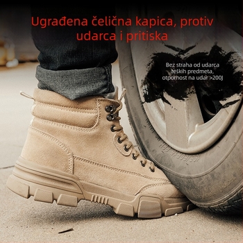 Muške sigurnosne cipele s čeličnim prstom — otporne na udarce i probijanje, otporne na habanje, visoki gornji dio, industrijska i rudarska upotreba