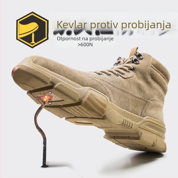 Muške sigurnosne cipele s čeličnim prstom — otporne na udarce i probijanje, otporne na habanje, visoki gornji dio, industrijska i rudarska upotreba
