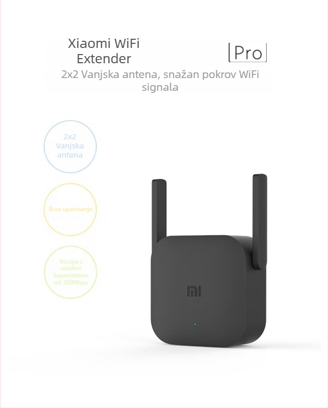 Xiaomi WiFi pojačivač Pro za kućnu upotrebu, 300 Mbps, pokrivenost 15–60 m, 802.11n, model R03