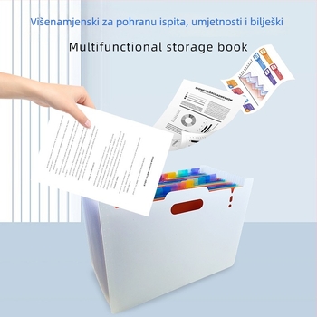 Vertikalna akordeonska mapa za dokumente, 13 odjeljaka, plastika, debljina 0,8 mm, moguć ispis logotipa