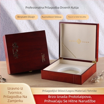 Kutija za poklon od drveta s mogućnošću prilagodbe, srebrno toplinsko otiskivanje, marka Yutai, tiskanje logotipa podržano