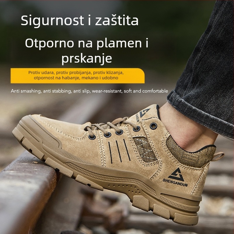 Niskoprofilne sigurnosne radne cipele s čeličnim prstom, suede gornji dio, otporne na udarce i probijanje, otporne na toplinu