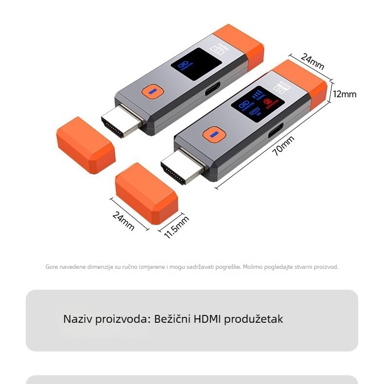HDTV bežični transmiter i prijemnik za računalo, domet 50 m, 1080p, bežično zrcaljenje zaslona