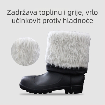 Zimske čizme za kišu s čeličnim vrhom i čeličnom pločom, zaštita od probijanja i udara, protuklizne, podstavljene PVC