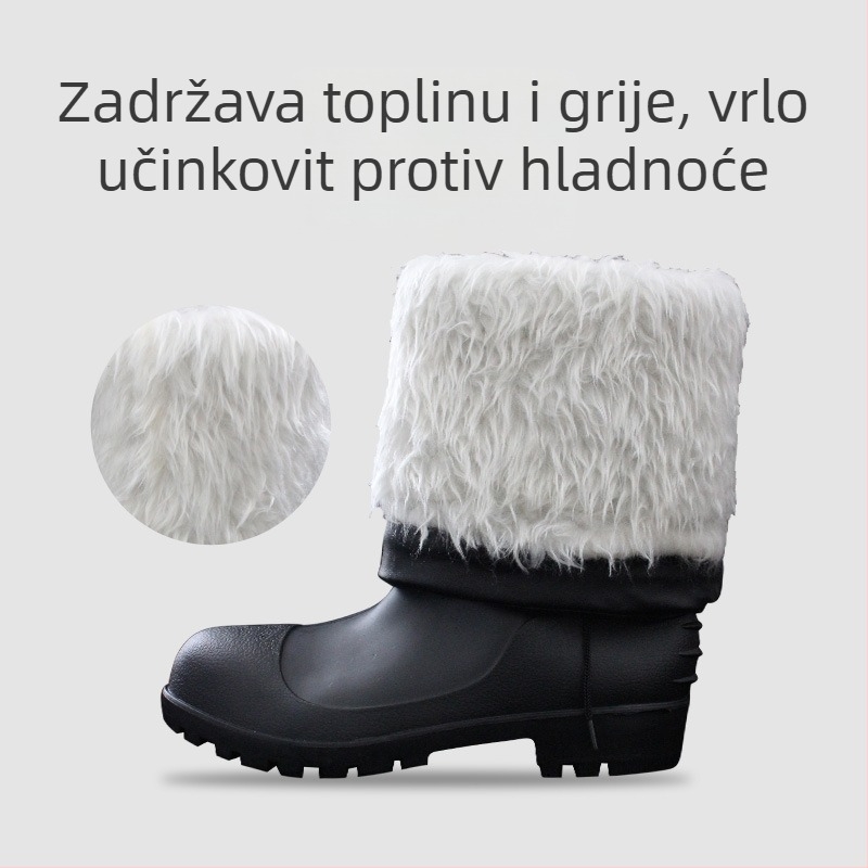 Zimske čizme za kišu s čeličnim vrhom i čeličnom pločom, zaštita od probijanja i udara, protuklizne, podstavljene PVC