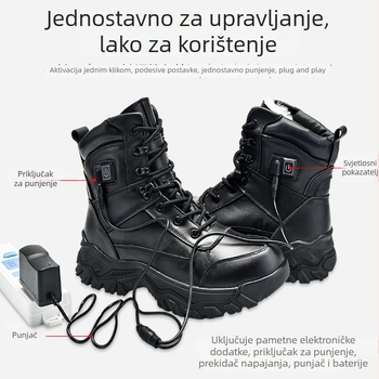 Kožne zaštitne tople čizme s električnim grijanjem, otporne na probijanje i vatrootporna izolacija