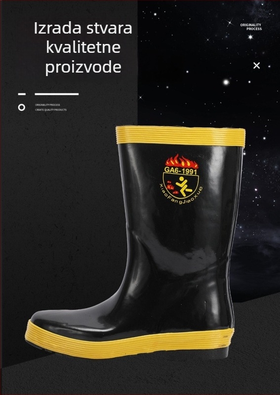 Vatrogasne čizme za vodu s čeličnom pločom, zaštitne čizme otporne na visoke temperature i proboje
